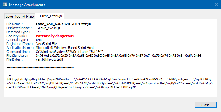 ZIP with script detail